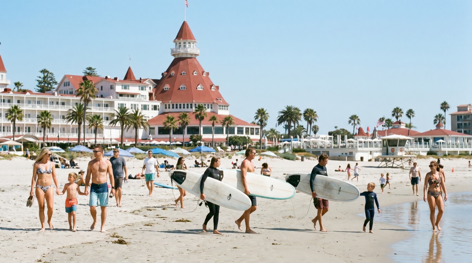 Editorial photograph of Coronado Beach in San Diego