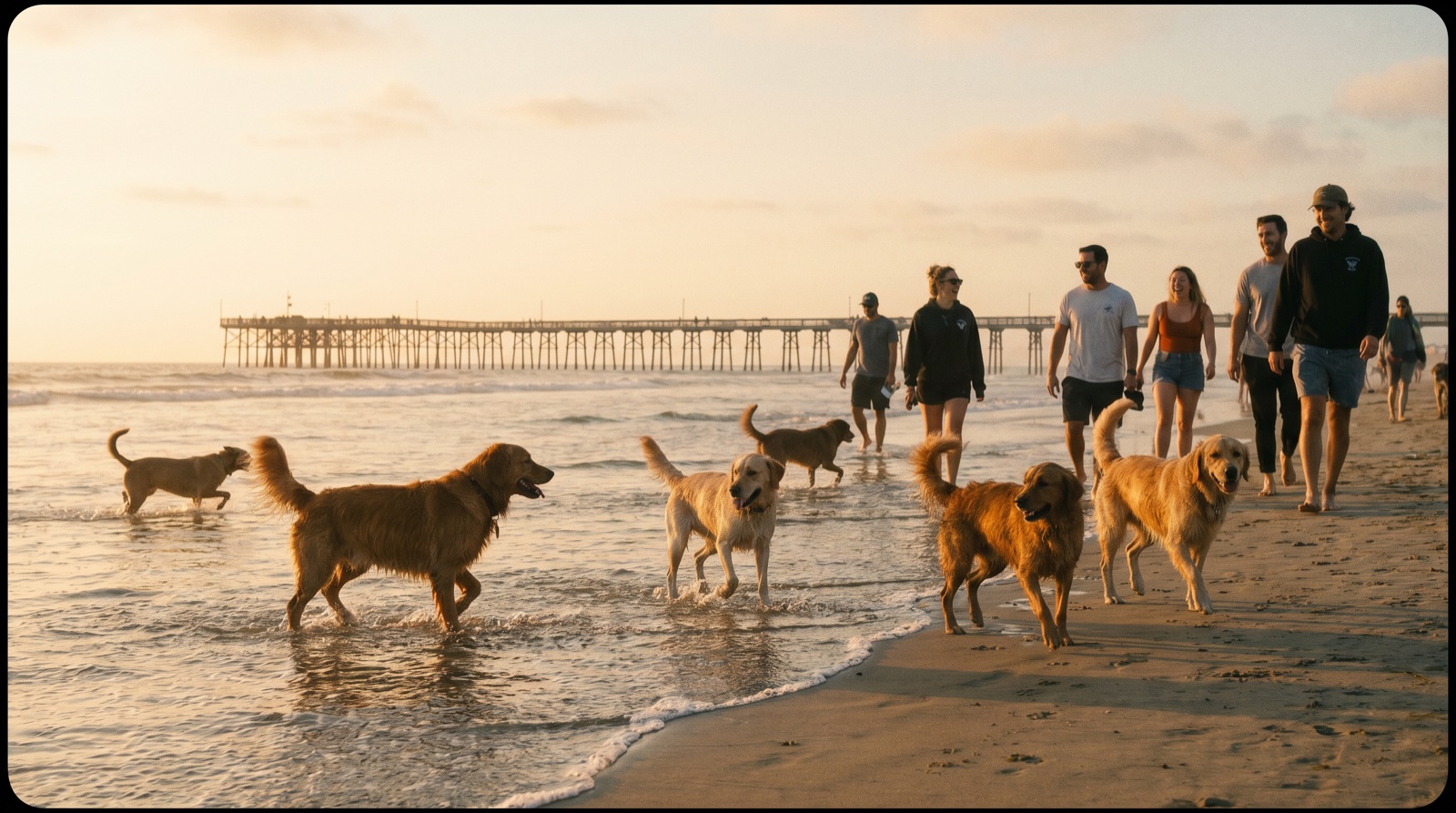 Editorial photograph of Ocean Beach Dog Beach in San Diego