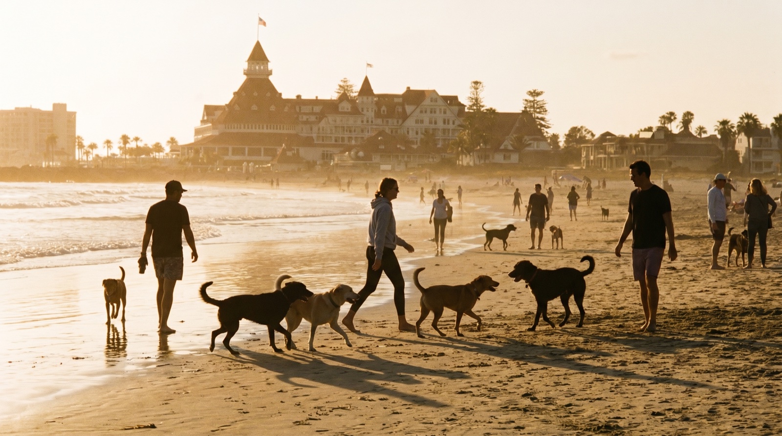 Editorial photograph of Coronado Dog Beach in San Diego