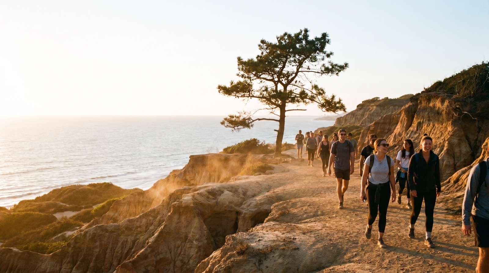 Editorial photograph of Torrey Pines State Natural Reserve in San Diego