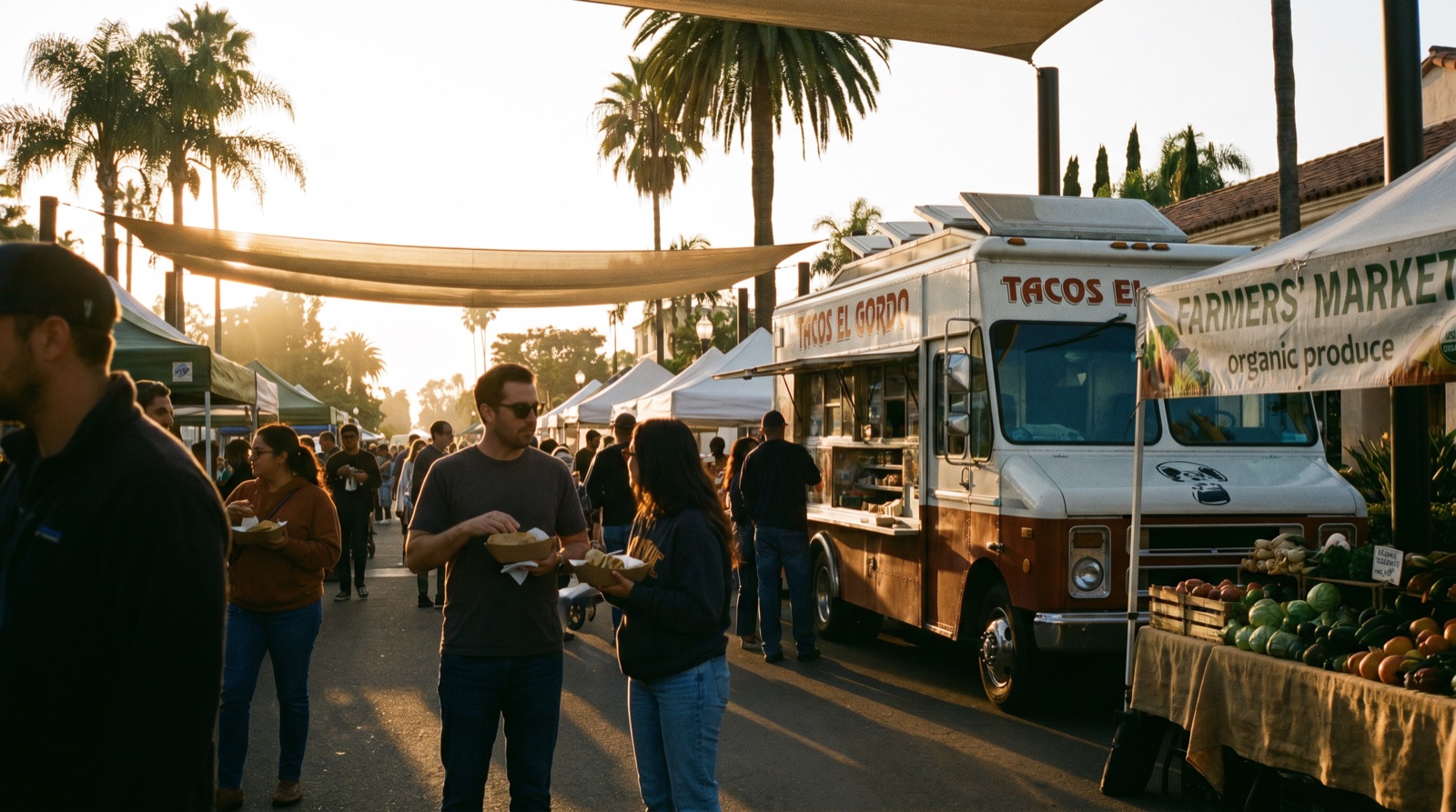 Editorial photograph of Food Truck Events and Farmers Markets in San Diego