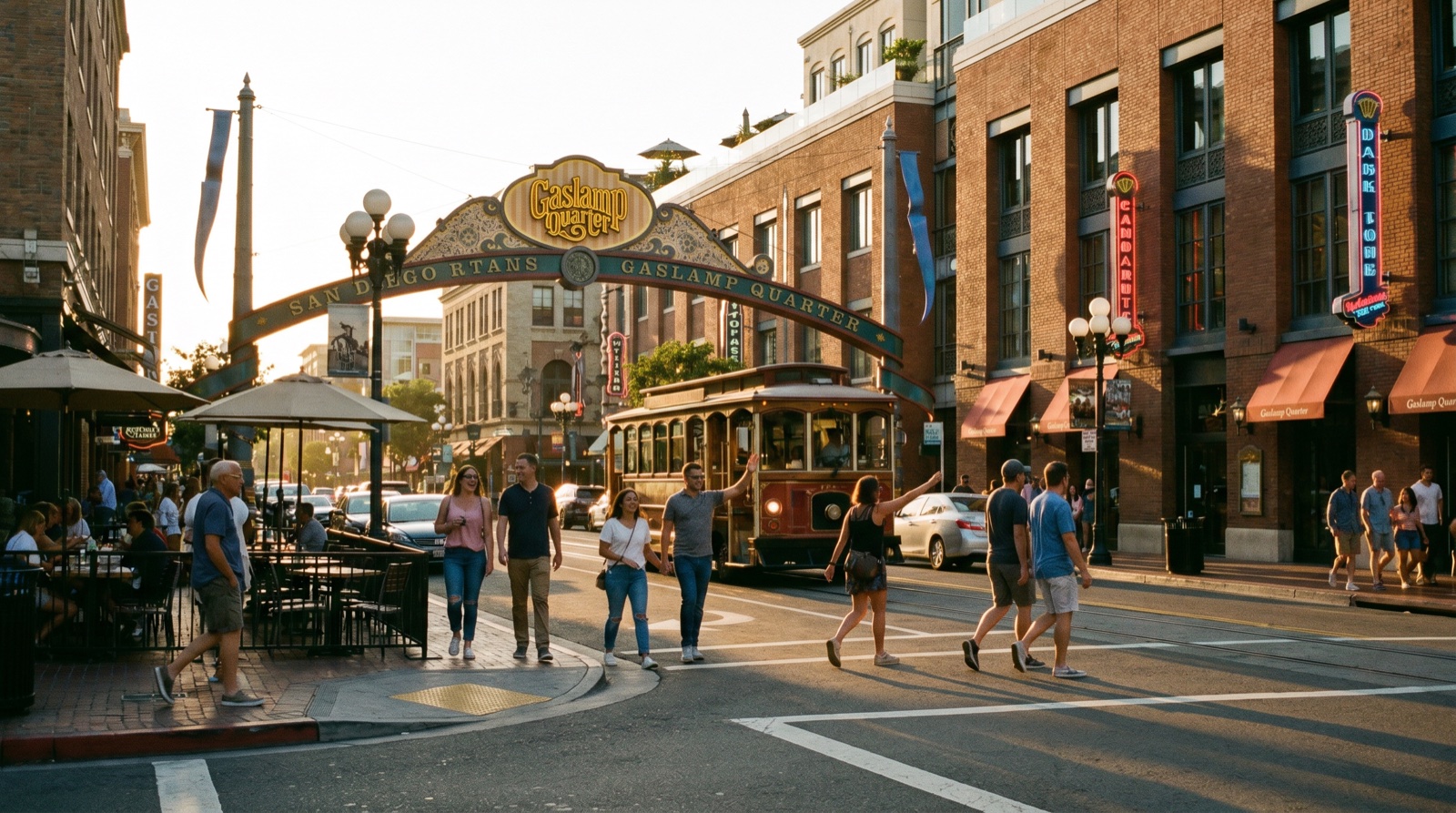 Editorial photograph of The Gaslamp at Street Level in San Diego
