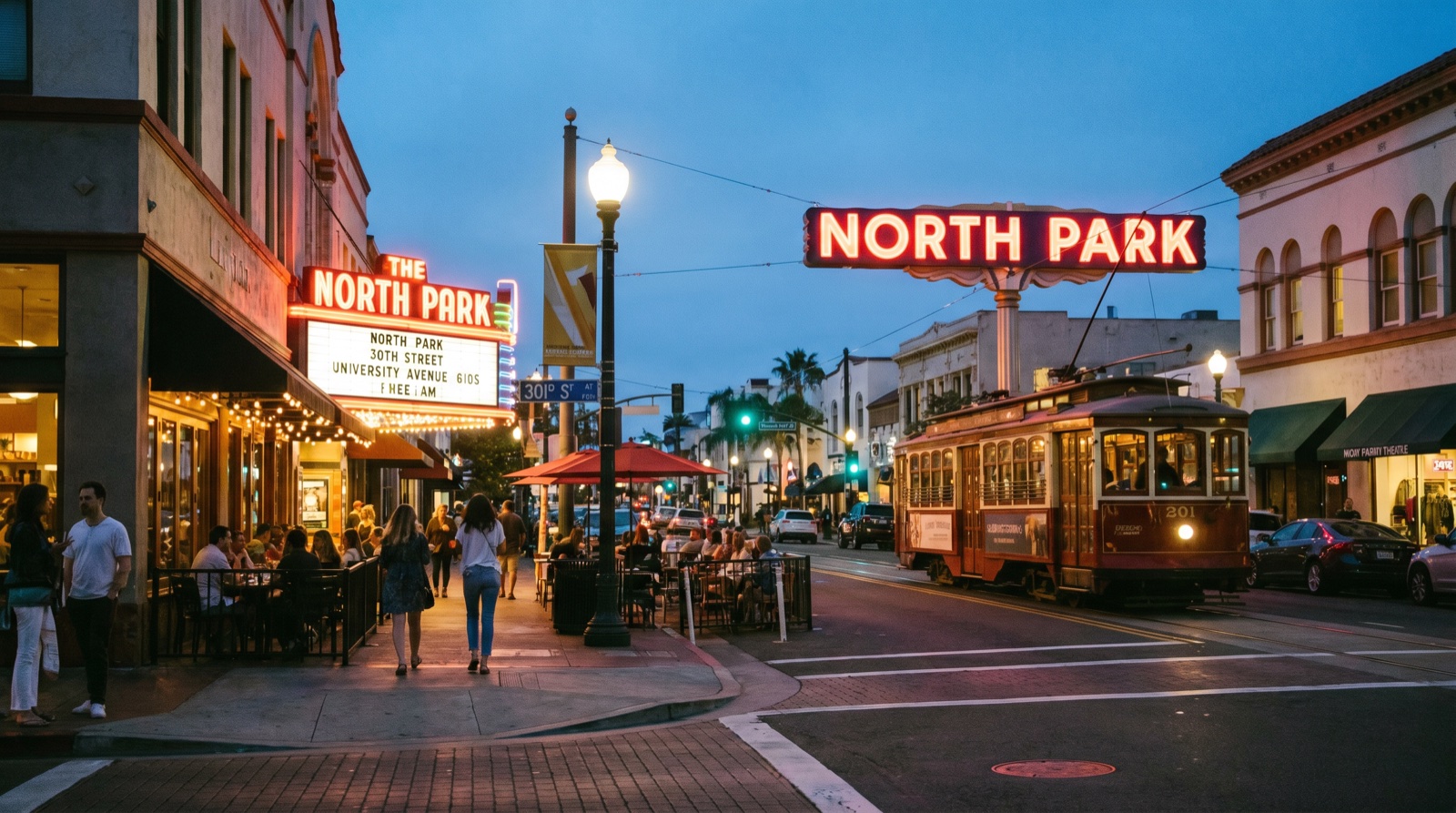Editorial photograph of North Park in San Diego
