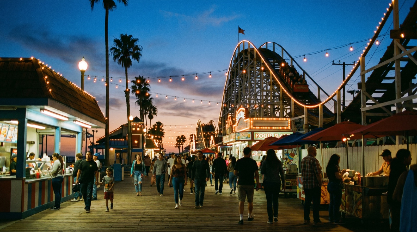 Editorial photograph of Belmont Park in San Diego